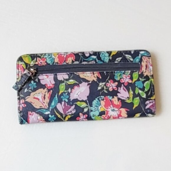 Floral Bifold Wallet w Card Slots & Zipper Coin Pouch - Picture 1 of 7